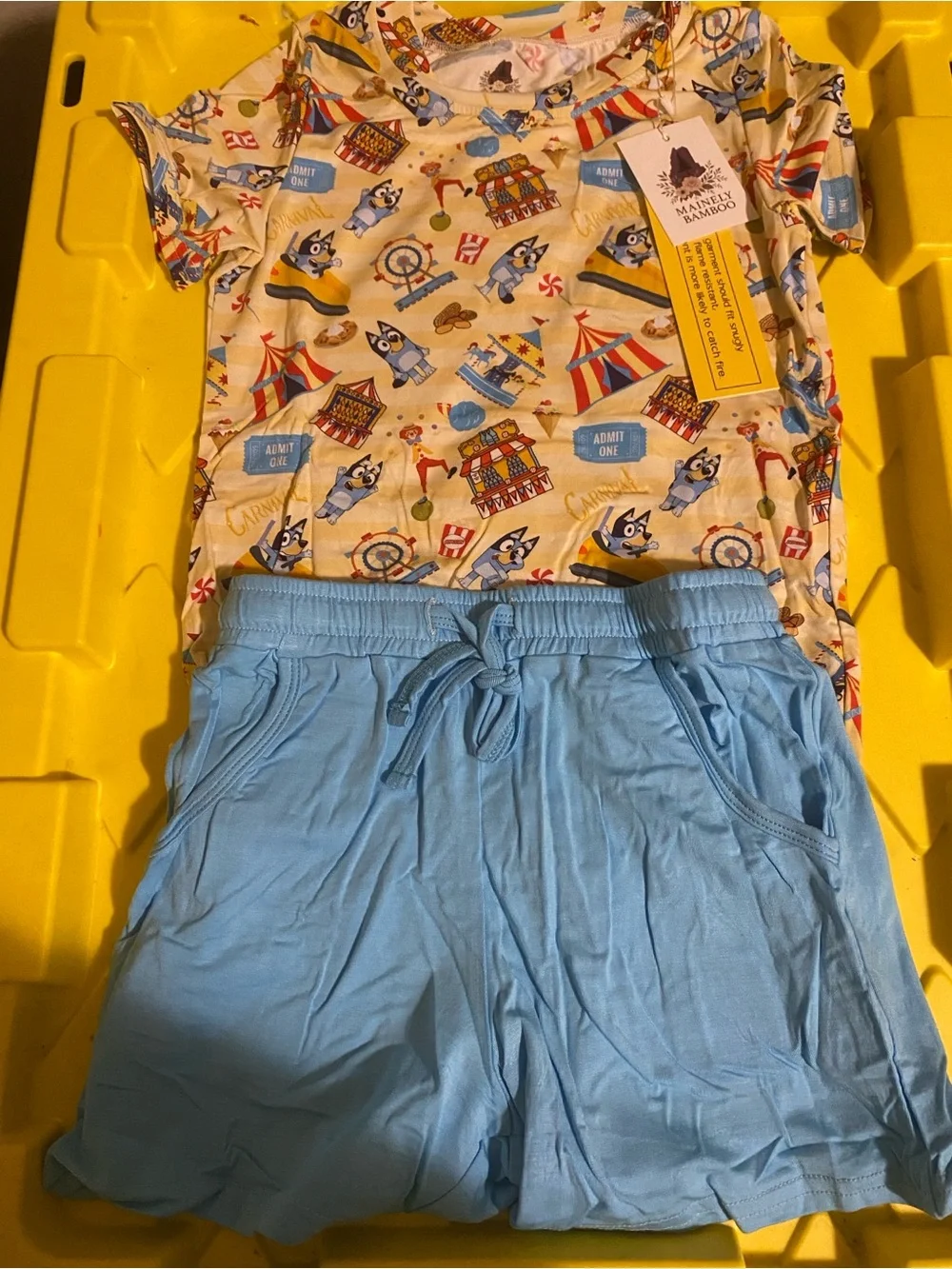 Bluey bamboo daywear short set size 6/7 NWT